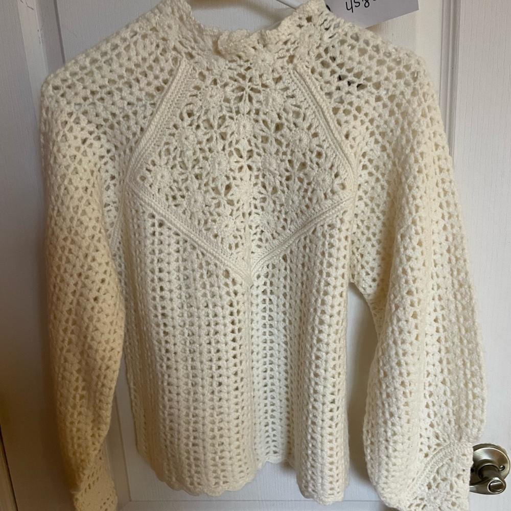 ba&sh Cream Crochet Sweater
